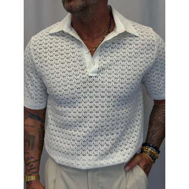 Kumaş Yakalı Özel Triko Beyaz