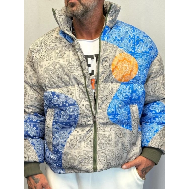 Özel Tasarım Şal Desenli Puffy Mont Bej