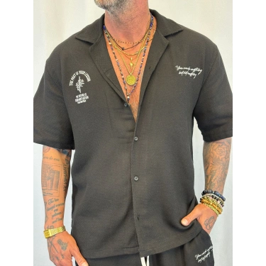 Pamuk Hasır Yıkamalı Takım Siyah