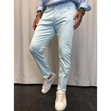 Pamuk Saten Likralı Pantolon Bebe Mavisi