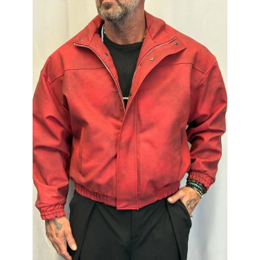 Petek Effect Pu Deri Mont Kırmızı