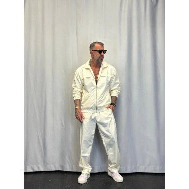 Powder Şerit Detaylı Takım Beyaz