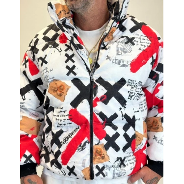 Puffer Mont Beyaz Karışık Renk