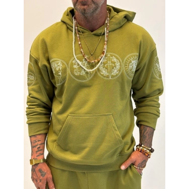 Rome Icon Hoodie Yağ Yeşili