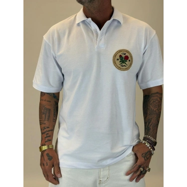 Rose Polo Yaka T-shirt Beyaz