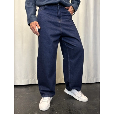 Süper Baggy Denim Pantolon Lacivert