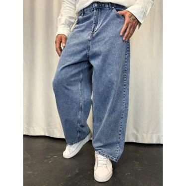 Süper Baggy Denim Pantolon Mavi