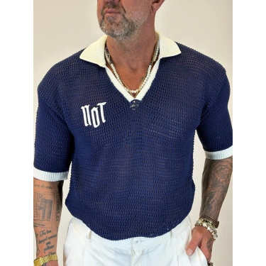 Triko Akrilik 99 V Yaka T-Shirt Lacivert