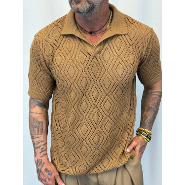 Triko Akrilik T-Shirt Kahve