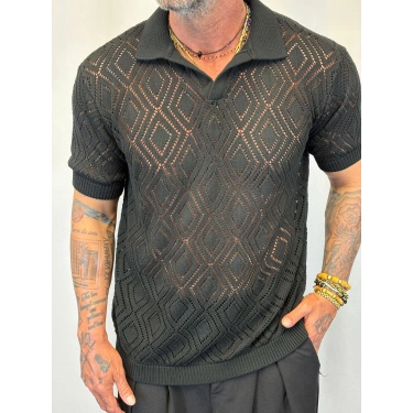 Triko Akrilik T-Shirt Siyah