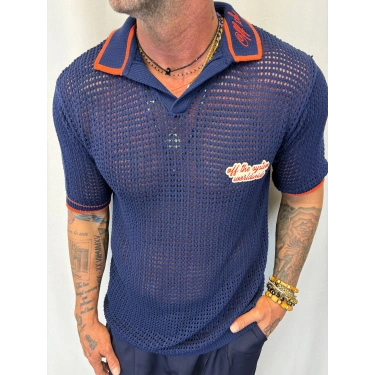 Triko Akrilik Yakası Nakış Detaylı Lacivert