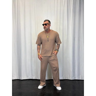 Triko Örme Takım Kahve