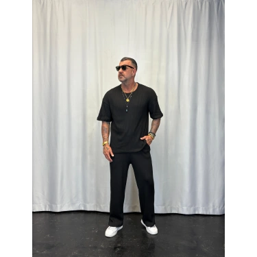 Triko Örme Takım Siyah