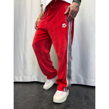 Velvet Kadife Eşofman Altı Kırmızı