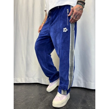 Velvet Kadife Eşofman Altı Mavi