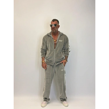 Velvet Kadife Eşofman Takım Gri