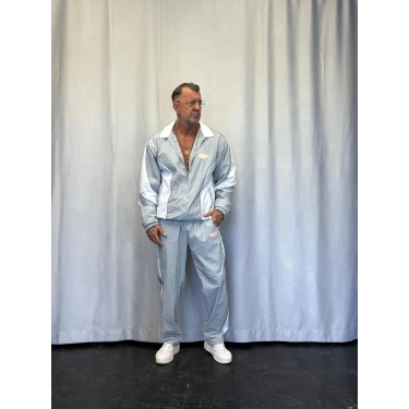 Vintage Crinkle Takım Gri