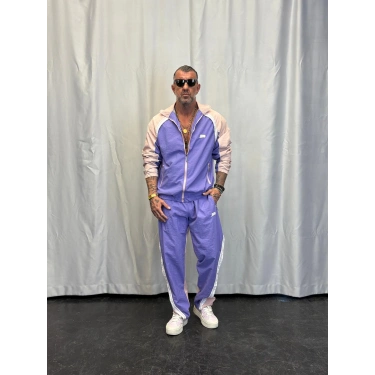 Vintage Şerit Detaylı Takım Lila