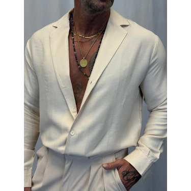 Viscoze Akyaka Gömlek Ekru