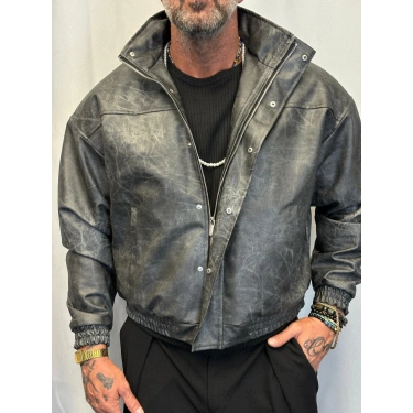 Washing Effect Pu Deri Mont Antrasit