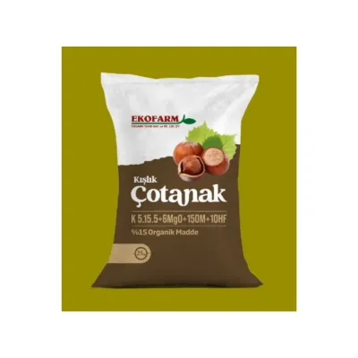 Ekofarm Kışlık Çotanak 5-15-5 Verim Gübresi % 15 Organik Madde %15 Humik Asit Organik Gübre 25 Kg