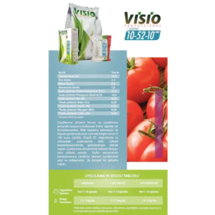 Visio 10-52-10 Gübre 1 kg Ambalaj Yaprak - Damlama Gübresi