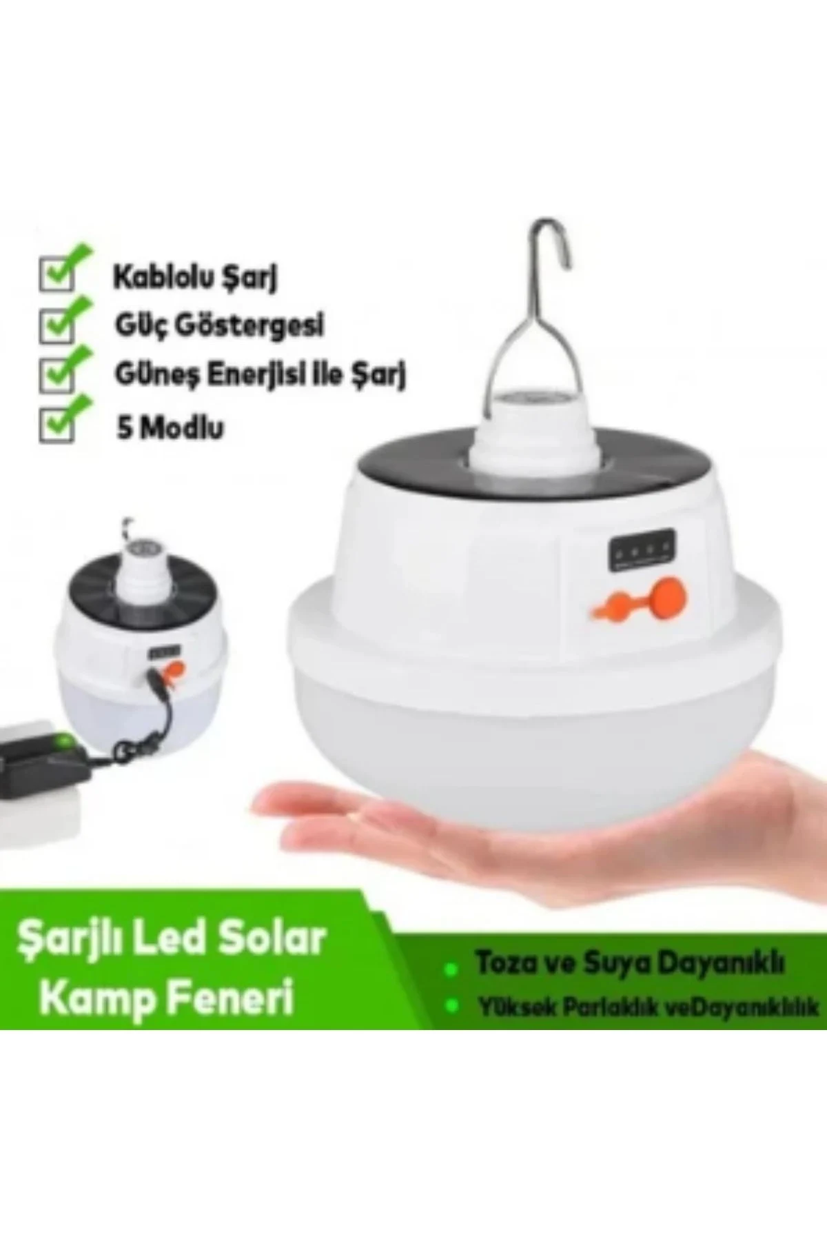 Klaus Güneş Panelli Kamp Lambası 5W 280LUMEN 2400MAH