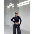 FESTA SİYAH UZUN KOLLU CROP BLUZ