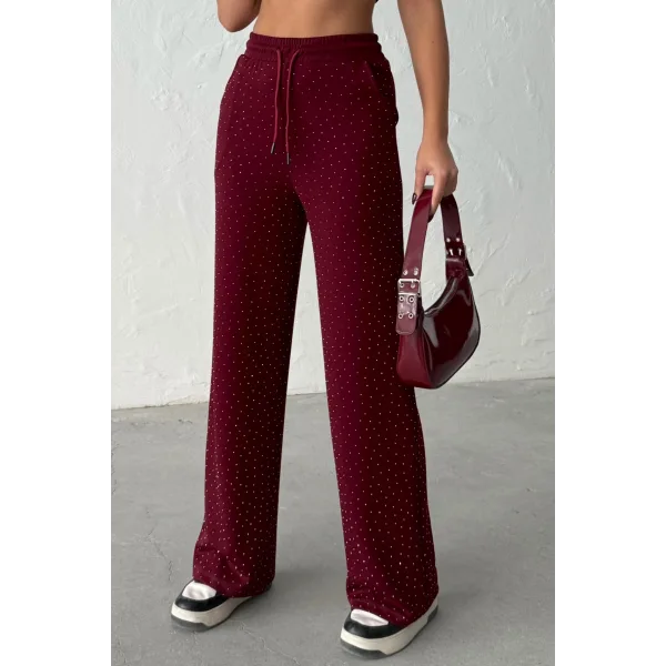 KADIN VİVA BORDO TAŞLI MODAL EŞOFMAN