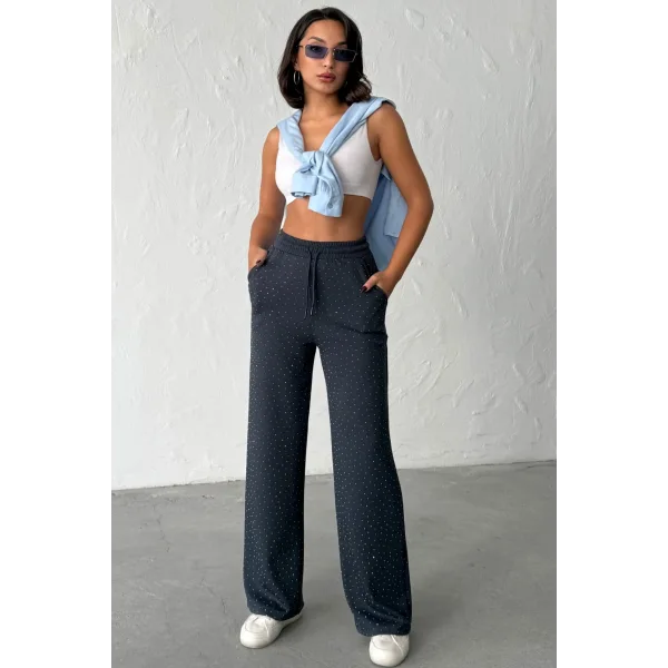 KADIN VİVA ANRASİT TAŞLI MODAL EŞOFMAN