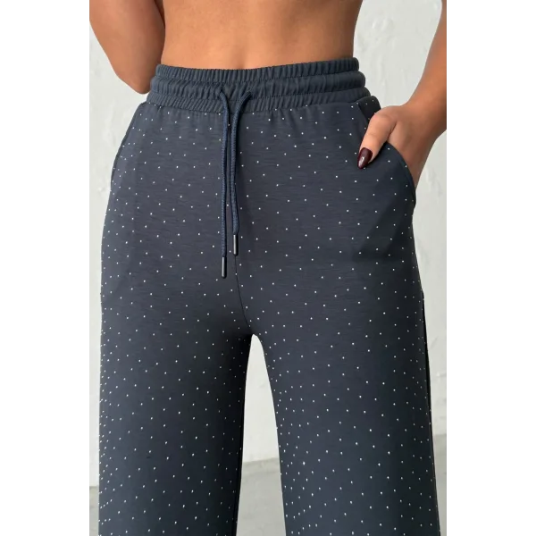 KADIN VİVA ANRASİT TAŞLI MODAL EŞOFMAN