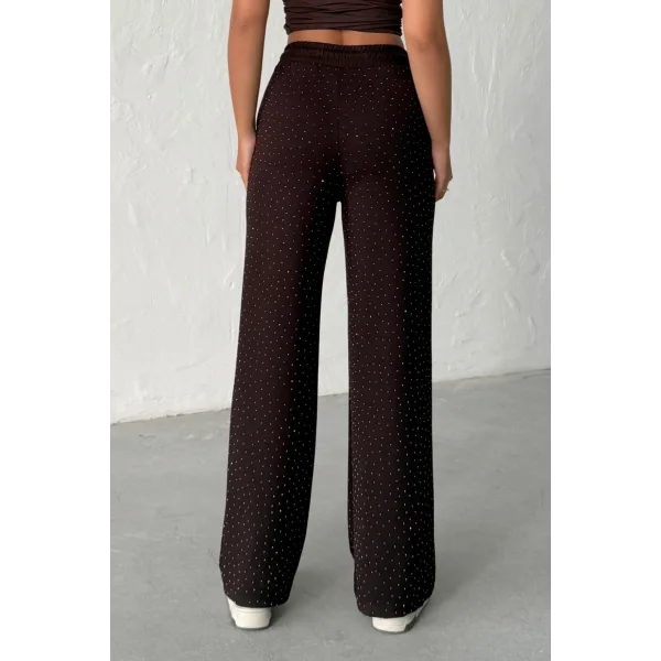 KADIN VİVA KAHVERENGİ TAŞLI MODAL EŞOFMAN