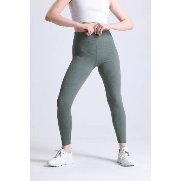 BERTA HAKİ FİTİLLİ POLARLI KIŞLIK TAYT