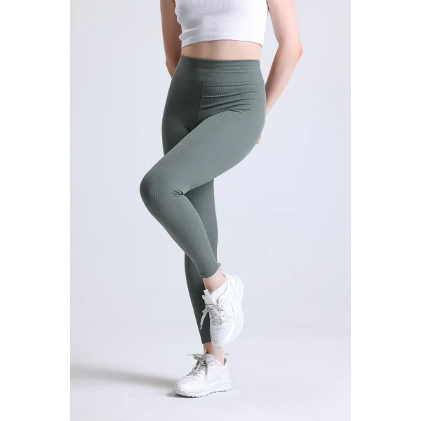 BERTA HAKİ FİTİLLİ POLARLI KIŞLIK TAYT