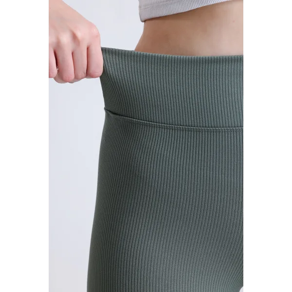 BERTA HAKİ FİTİLLİ POLARLI KIŞLIK TAYT