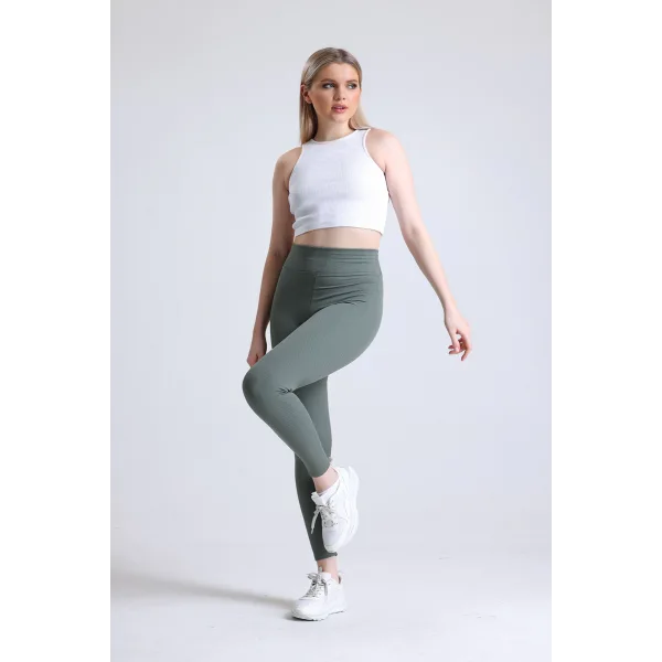 BERTA HAKİ FİTİLLİ POLARLI KIŞLIK TAYT