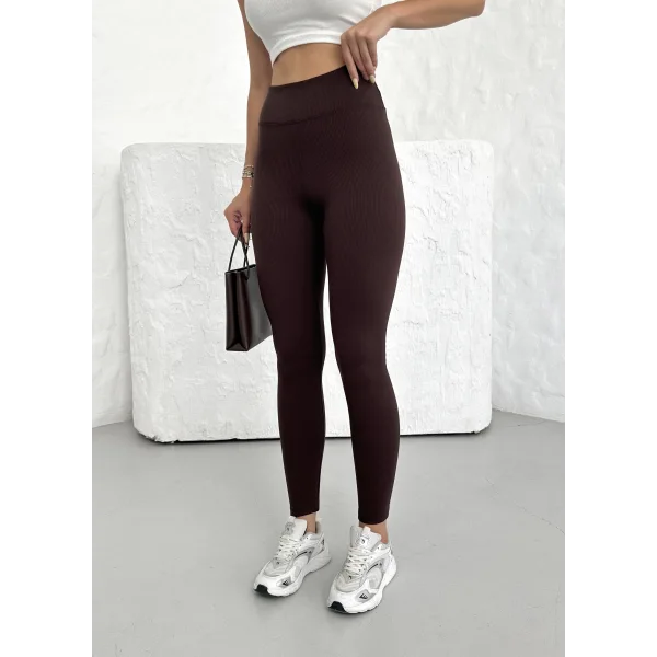 BERTA KAHVERENGİ FİTİLLİ POLARLI KIŞLIK TAYT