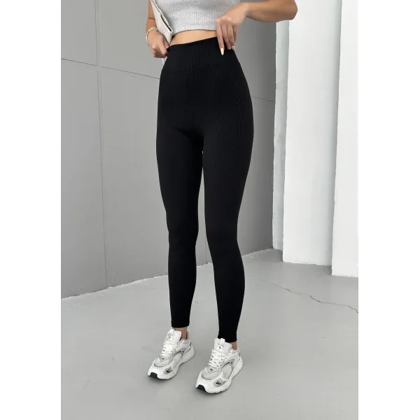 BERTA SİYAH FİTİLLİ POLARLI KIŞLIK TAYT