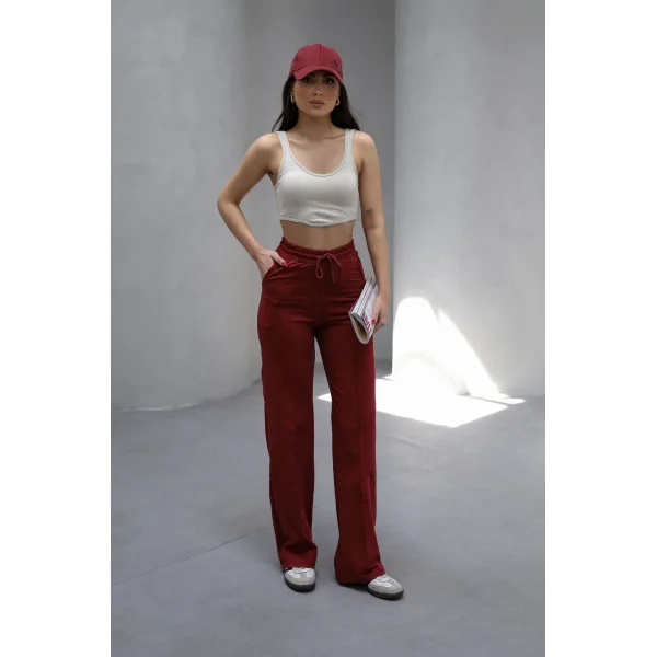 LUMİ BORDO 2 İPLİK ÇIMALI EŞOFMAN ALTI