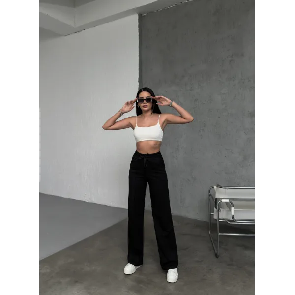 LUMİ SİYAH 2 İPLİK ÇIMALI EŞOFMAN ALTI