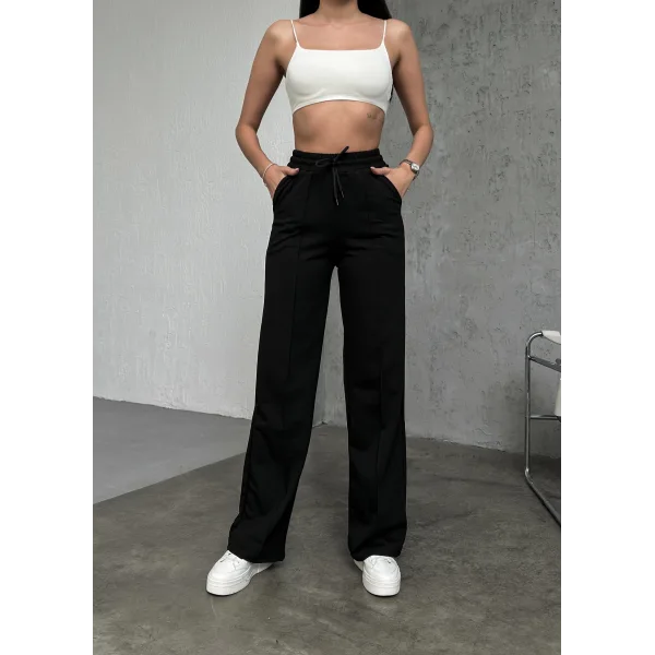 LUMİ SİYAH 2 İPLİK ÇIMALI EŞOFMAN ALTI