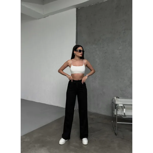 LUMİ SİYAH 2 İPLİK ÇIMALI EŞOFMAN ALTI