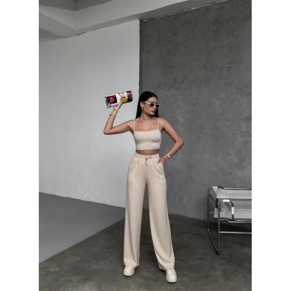 MARİSOL BEJ MODAL BOL PAÇA EŞOFMAN ALTI