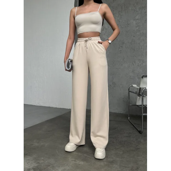 MARİSOL BEJ MODAL BOL PAÇA EŞOFMAN ALTI