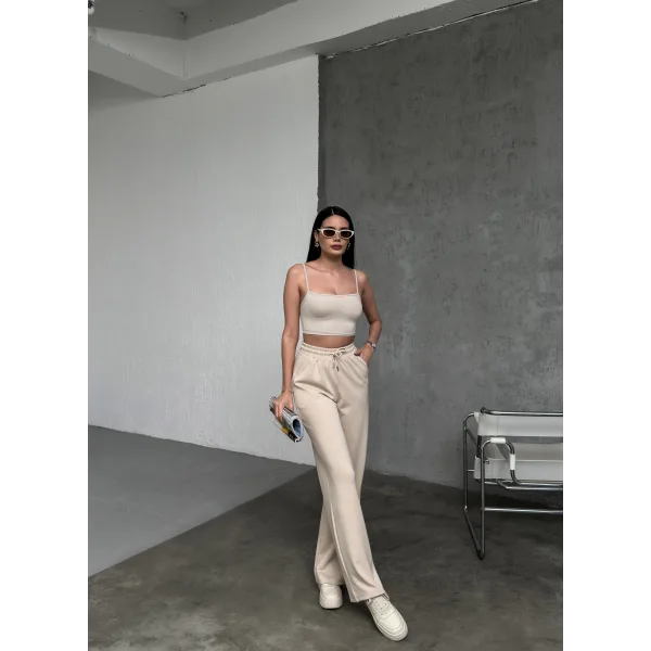 MARİSOL BEJ MODAL BOL PAÇA EŞOFMAN ALTI