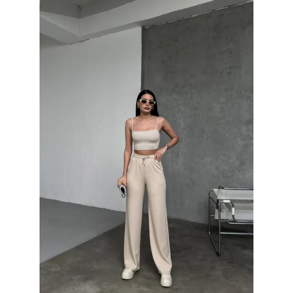 MARİSOL BEJ MODAL BOL PAÇA EŞOFMAN ALTI