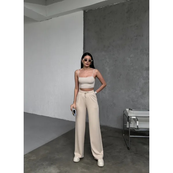 MARİSOL BEJ MODAL BOL PAÇA EŞOFMAN ALTI