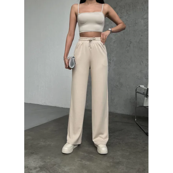 MARİSOL BEJ MODAL BOL PAÇA EŞOFMAN ALTI