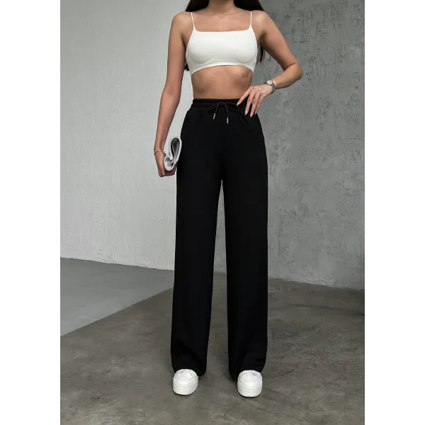 MARİSOL SİYAH MODAL BOL PAÇA EŞOFMAN ALTI