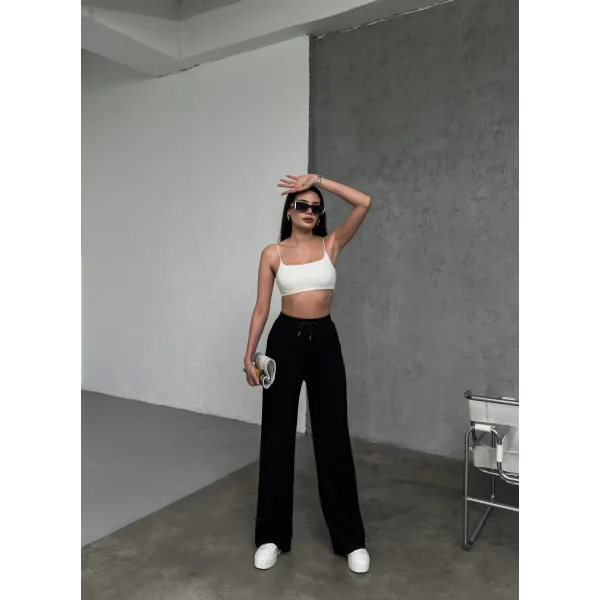 MARİSOL SİYAH MODAL BOL PAÇA EŞOFMAN ALTI